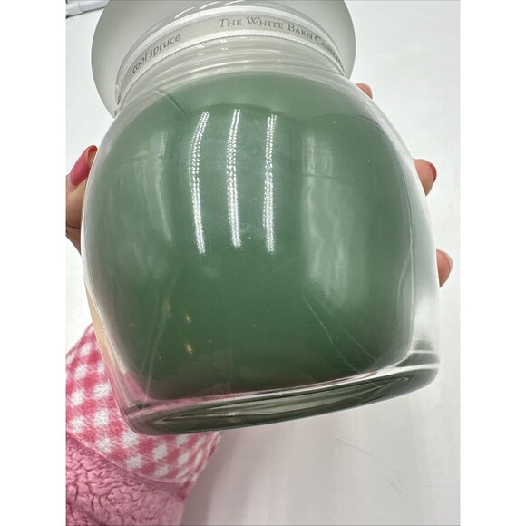 BATH BODY WHITE BARN CANDLE CO. REAL ESSENCES COOL SPRUCE JAR 15oz NOS - Picture 6 of 6